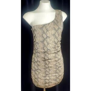 NWT B Too Sz Large Snake print One Shoulder Strap Body Con Cocktail Dress